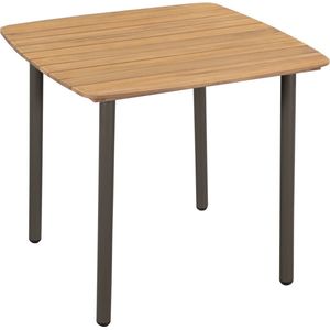 VidaXL Tuintafel 80x80x72 cm - Massief Acaciahout en Staal