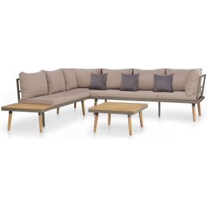 vidaXL 4-tlg. Garten-Lounge-Set mit Auflagen Massivholz Akazie Braun
