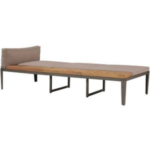 vidaXL - Ligbed - met - kussens - massief - acaciahout - bruin