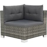 VidaXL 10-delige Loungeset met Kussens - Poly Rattan Grijs