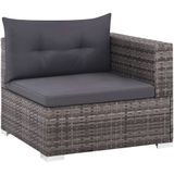 VidaXL 3-Delige Loungeset met Kussens - Poly Rattan Grijs