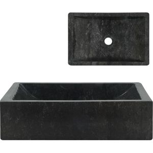 vidaXL - Gootsteen - Hoogglans Zwart - Marmer