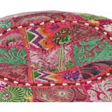 vidaXL-Poef-patchwork-rond-handgemaakt-40x20-cm-katoen-roze