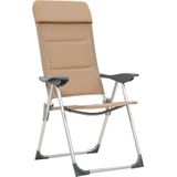 VidaXL Campingstoelen - Set van 2 - 58x69x111 cm - Aluminium - Crème