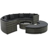 VidaXL 7-delige Loungeset met Kussens - Poly Rattan Grijs