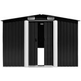 vidaXL - Tuinschuur - 257x298x178 - cm - metaal - antracietkleurig