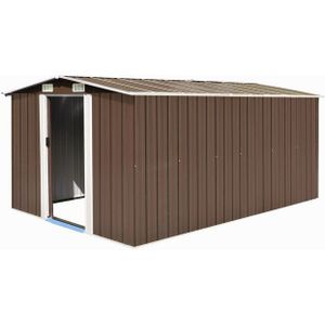 vidaXL Gerätehaus 257x392x181 cm Metall Braun