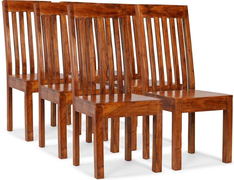 vidaXL Eetkamerstoelen 6 st massief hout modern