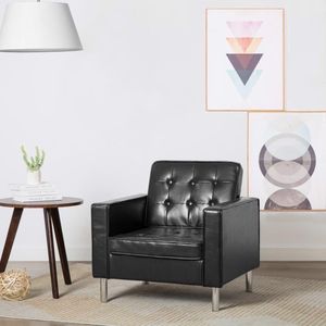 vidaXL Fauteuil kunstleer zwart