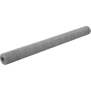 vidaXL Draadgaas hexagonaal 25x1.5 m gegalvaniseerd staal zilver