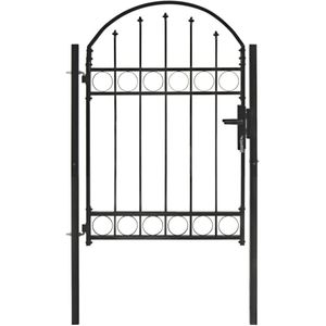 vidaXL - Poort - Zwart - Staal - 100x125 cm