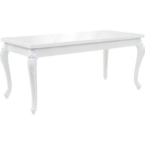 vidaXL - Eettafel - Hoogglans Wit - MDF - 179x89x81 cm
