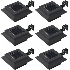 VidaXL LED Solarlampen Vierkant 12 cm Zwart 6 st