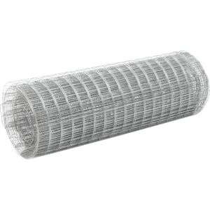 vidaXL Kippengaas - 10x0,5 m - Gegalvaniseerd Staal - Zilverkleurig