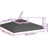 vidaXL Pavillon-Dachplane mit Kaminabzug 310 g/m² 3x3 m Taupe