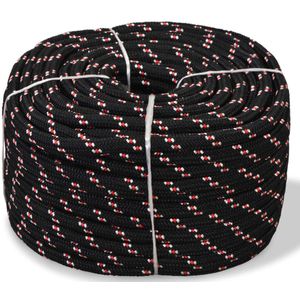 vidaXL Bootsseil Polypropylen 10 mm 250 m Schwarz