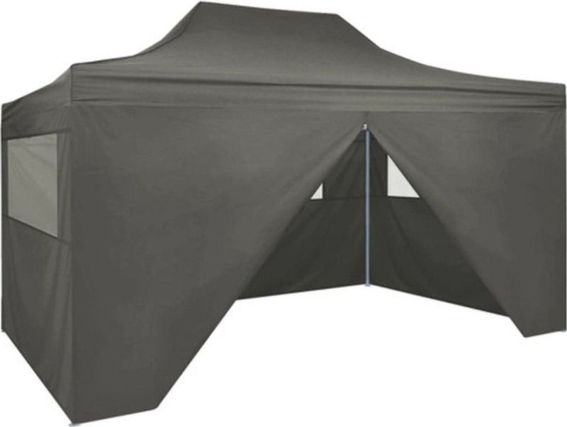 Partytent - Antraciet - 600D Oxford - Inclusief 4 Zijwanden