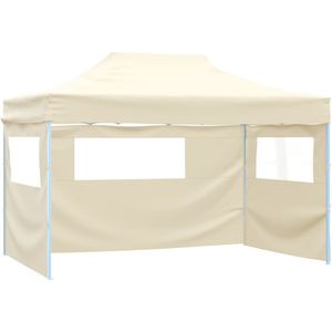 VidaXL Vouwtent 3x4,5m met 3 Wanden - Crème