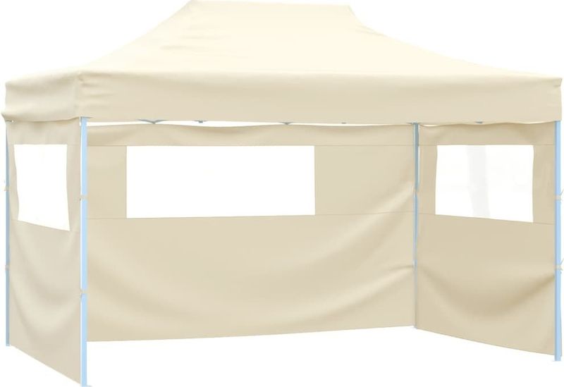 VidaXL Vouwtent 3x4,5m met 3 Wanden - Crème