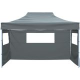 vidaXL - Vouwtent - met - 3 - wanden - 3x4,5 - m - antraciet