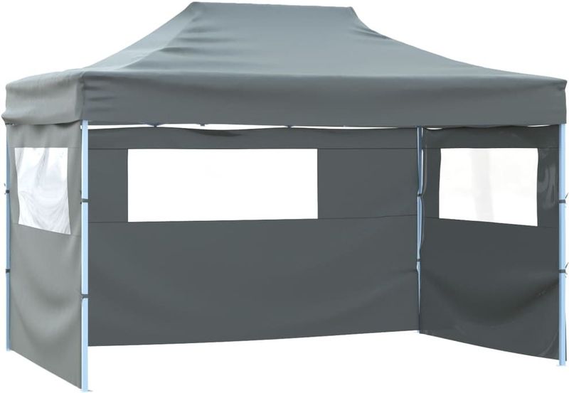vidaXL - Vouwtent - met - 3 - wanden - 3x4,5 - m - antraciet
