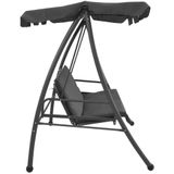 vidaXL Tuinschommelstoel met luifel 192x118x175 cm staal antraciet