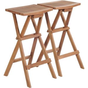 vidaXL Klappbare Barhocker 2 Stk. Massivholz Teak