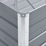 Garten-Hochbeet Verzinkter Stahl 320x80x45 cm Grau Vidaxl