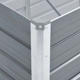 Garten-Hochbeet Verzinkter Stahl 160x40x45 cm Grau Vidaxl