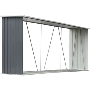 vidaXL Brennholzlager aus verzinktem Stahl 330x84x152 cm Grau