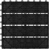 Terrassenfliesen 11 Stück wpc 30 x 30 cm 1 qm Schwarz Vidaxl