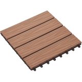 vidaXL - Terrastegels - diep - reliëf - 30x30 - cm - 1 - m² - HKC - lichtbruin - 11 - st