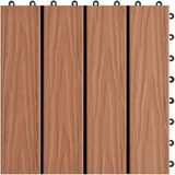 vidaXL - Terrastegels - diep - reliëf - 30x30 - cm - 1 - m² - HKC - lichtbruin - 11 - st