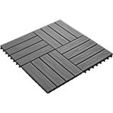 vidaXL - Terrastegels - diep - reliëf - 30x30 - cm - 1 - m² - HKC - grijs - 11 - st