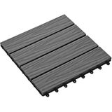 vidaXL - Terrastegels - diep - reliëf - 30x30 - cm - 1 - m² - HKC - grijs - 11 - st