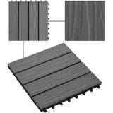 vidaXL - Terrastegels - diep - reliëf - 30x30 - cm - 1 - m² - HKC - grijs - 11 - st