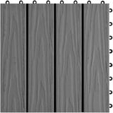 vidaXL - Terrastegels - diep - reliëf - 30x30 - cm - 1 - m² - HKC - grijs - 11 - st