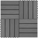 vidaXL - Terrastegels - diep - reliëf - 30x30 - cm - 1 - m² - HKC - grijs - 11 - st