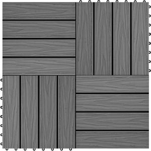 vidaXL - Terrastegels - diep - reliëf - 30x30 - cm - 1 - m² - HKC - grijs - 11 - st