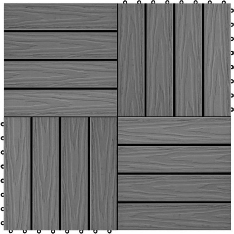 vidaXL - Terrastegels - diep - reliëf - 30x30 - cm - 1 - m² - HKC - grijs - 11 - st
