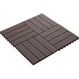 vidaXL - Terrastegels - diep - reliëf - 30x30 - cm - 1 - m² - HKC - donkerbruin - 11 - st