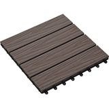 vidaXL - Terrastegels - diep - reliëf - 30x30 - cm - 1 - m² - HKC - donkerbruin - 11 - st