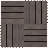 vidaXL - Terrastegels - diep - reliëf - 30x30 - cm - 1 - m² - HKC - donkerbruin - 11 - st