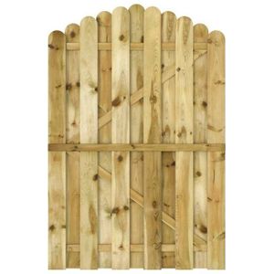 Massief Houten Poort - Gebogen Ontwerp - Groen Geïmpregneerd - Duurzaam
