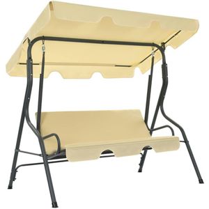 vidaXL Schommelbank 170x110x153 cm crèmewit