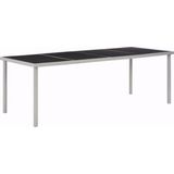 vidaXL Tuintafel 220x90x74,5 cm staal zwart