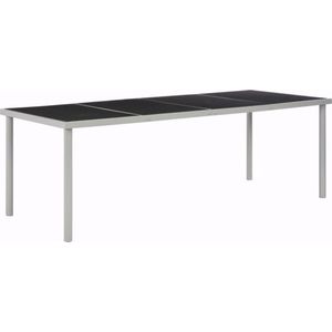 vidaXL Tuintafel 220x90x74,5 cm staal zwart