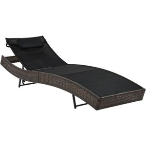 vidaXL - Ligbed - met - kussen - poly - rattan - bruin