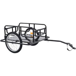 vidaXL - Fietstrailer - Zwart - Staal - Draagvermogen 50 kg
