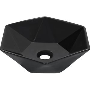 vidaXL Waschbecken 41 x 36,5 x 12 cm Keramik Schwarz